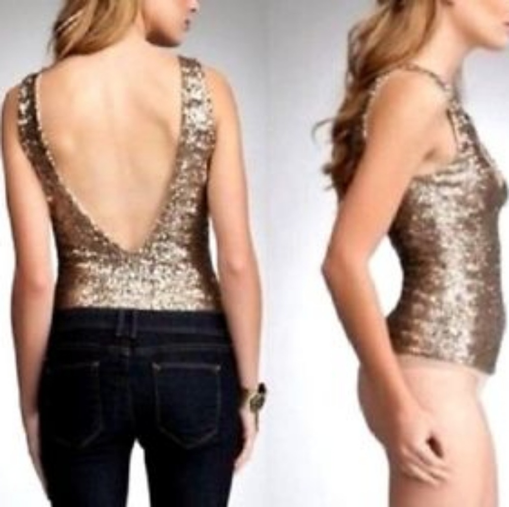 Bebe gold sequin bodysuit